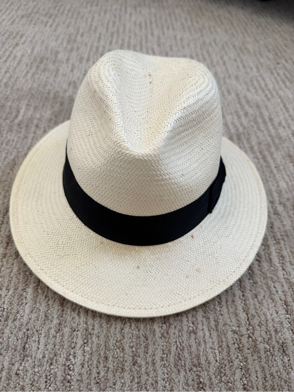 Madewell Cream Straw Fedora with Black Band